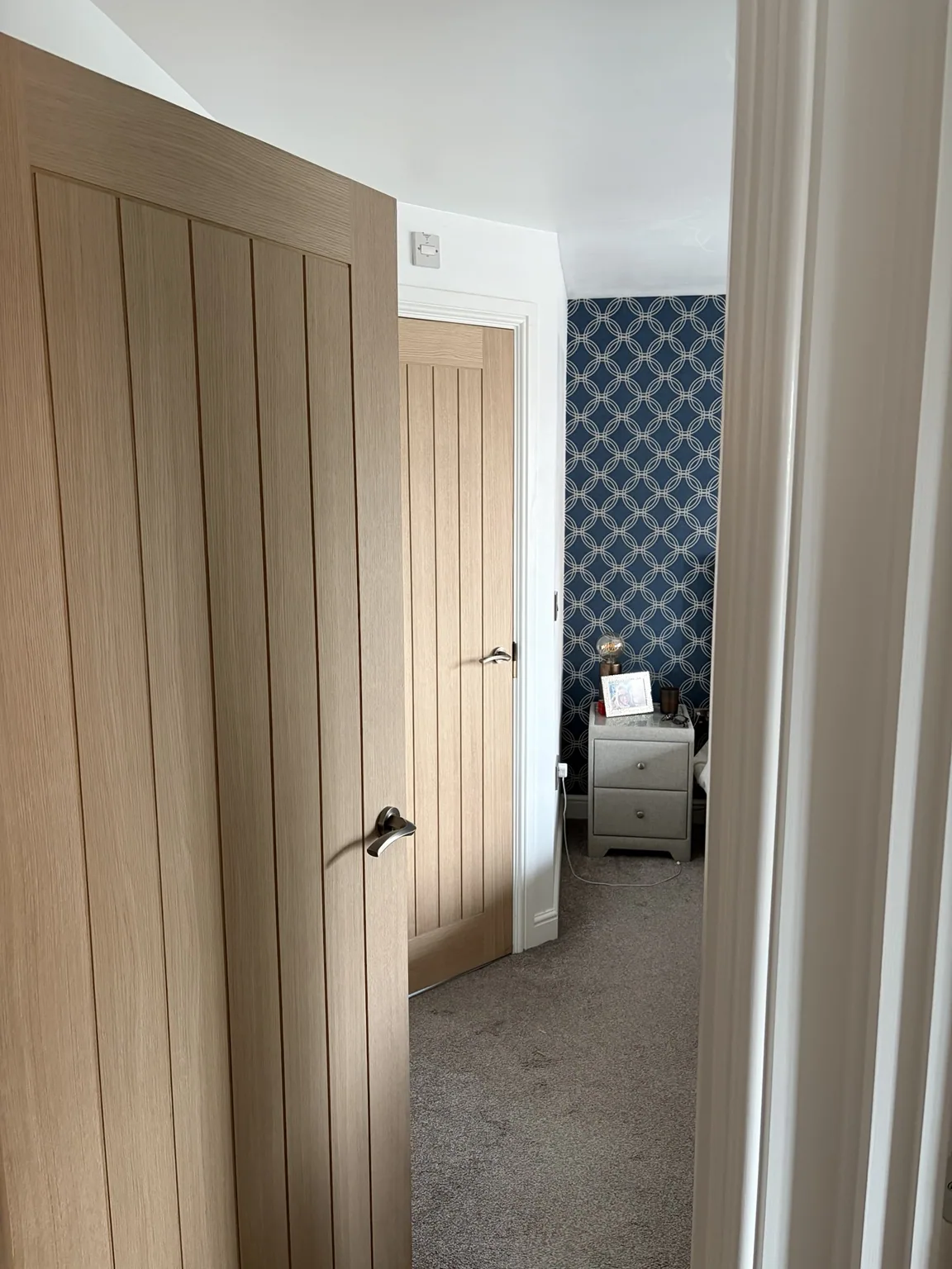 Oak door and internal hallway